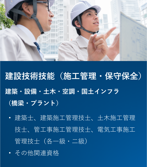 建設技術技能（施工管理・保守保全）